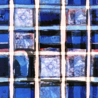 Safir & Buz Mavisi Degrade Çiçek Deseni